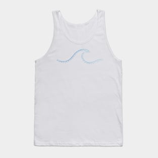 Minimal wave with tribal pattern, ocean blue Tank Top